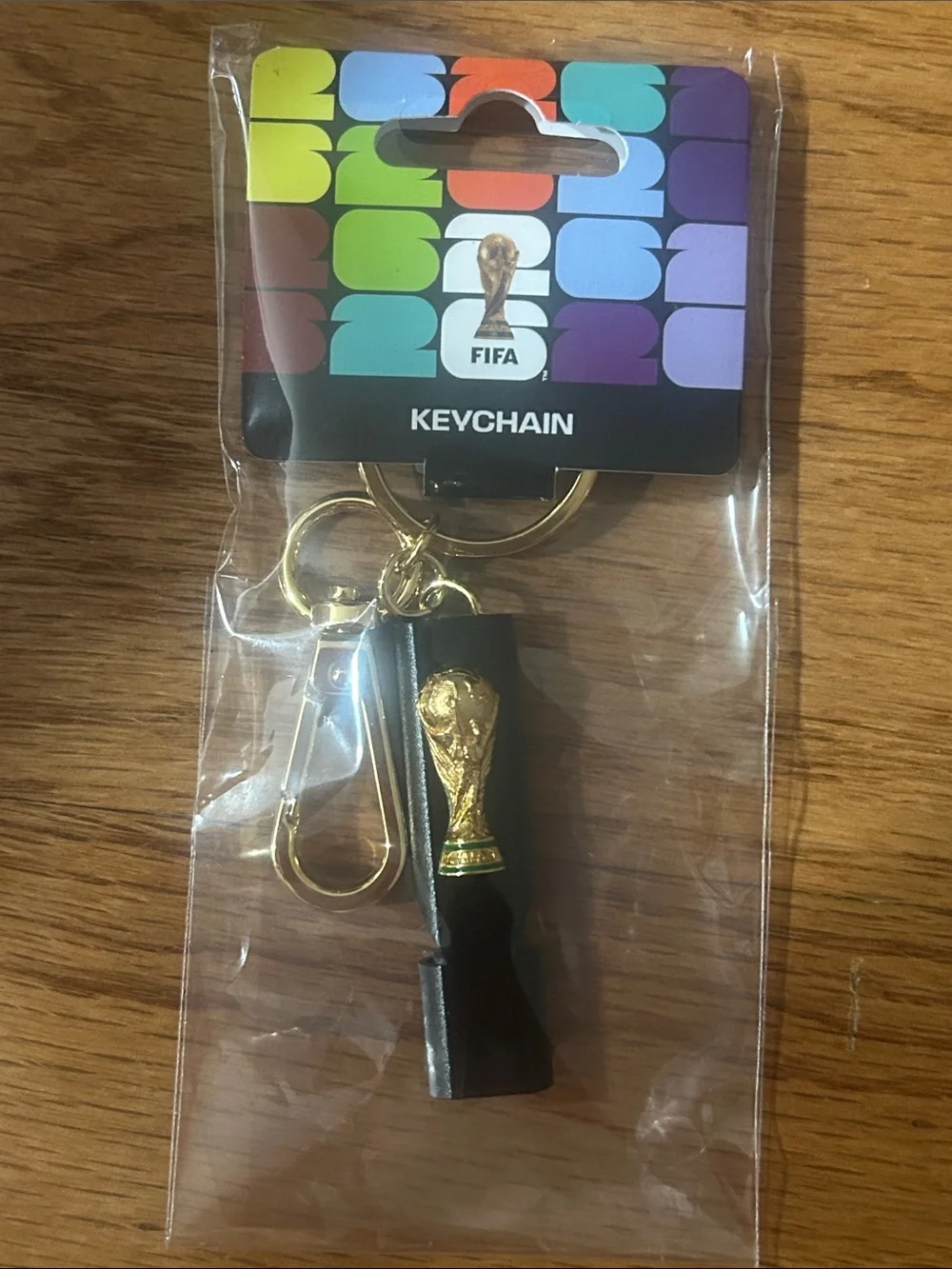 FIFA 2026 Black & Gold Safety Whistle Keychain NWT